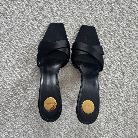 SAINT LAURENT Opyum Slide Sandal Heel in Noir 40 - Picture 6 of 14